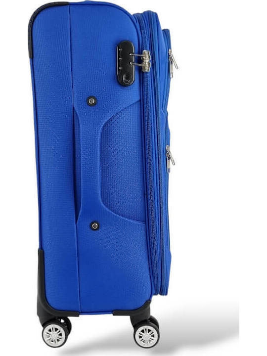 Playbags Βαλίτσες Ταξιδιού Υφασμάτινες Μπλε Ηλεκτρίκ με 4 Ρόδες Σετ 3τμχ