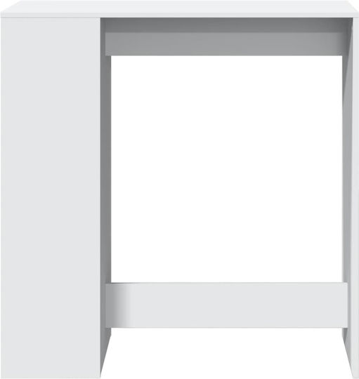 Vidaxl Bar Table with Shelves White 101x40x103.5cm Engineered Wood 1 Piece White