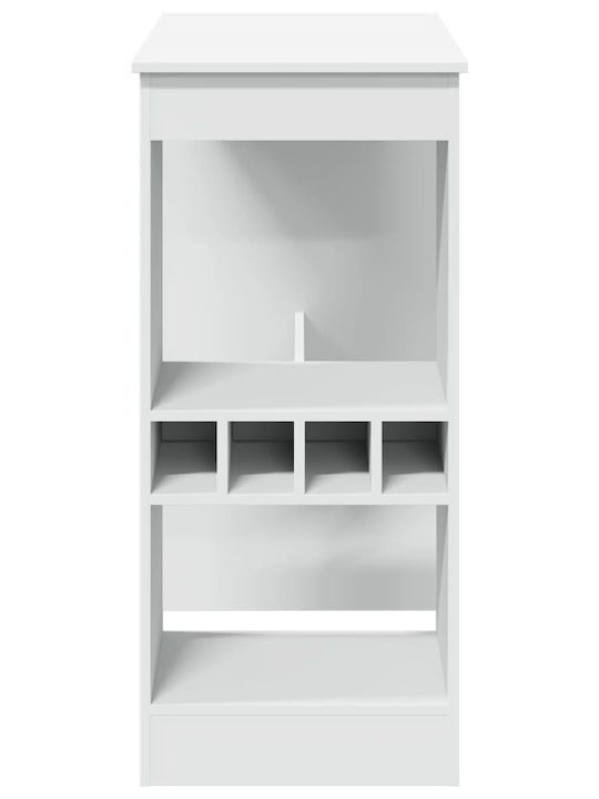 Vidaxl Τραπέζι Μπαρ Ράφια Λευκό 90x47,5x103,5cm Επεξεργ Ξύλο 1 Τεμ Λευκό