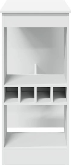 Vidaxl Τραπέζι Μπαρ Ράφια Λευκό 90x47,5x103,5cm Επεξεργ Ξύλο 1 Τεμ Λευκό