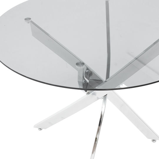 Antoro Square Dining Room Table with Glass Surface 80x80x75cm