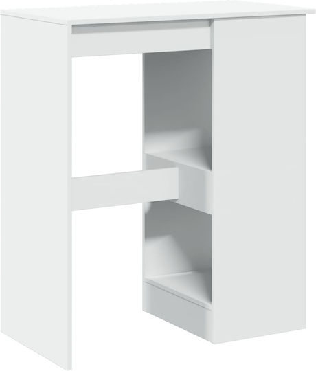 Vidaxl Τραπέζι Μπαρ Ράφια Λευκό 90x47,5x103,5cm Επεξεργ Ξύλο 1 Τεμ Λευκό