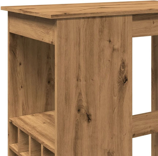 Vidaxl Bar Table Oak Rails 90x47.5x103.5cm Processed Wood 1 Piece Brown