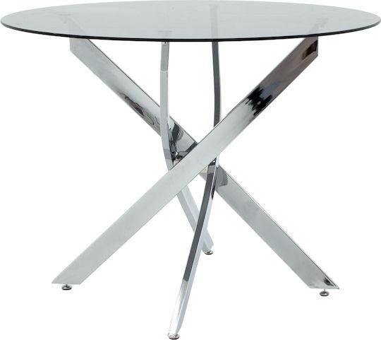 Antoro Square Dining Room Table with Glass Surface 80x80x75cm