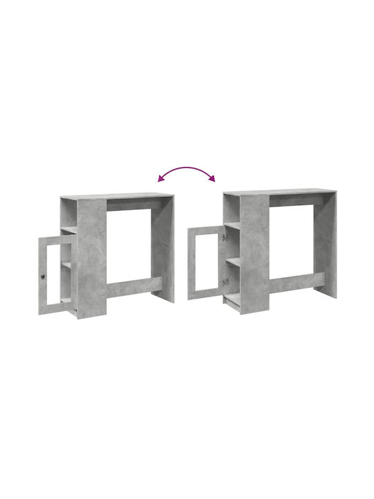 Vidaxl Τραπέζι Μπαρ Ράφια Γκρι Σκυρ 101x40x103,5cm Επεξεργ Ξύλο 1 Τεμ Γκρι