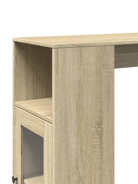 Vidaxl Τραπέζι Μπαρ Ράγες Sonoma Δρυς 101x40x103,5cm Επεξεργ Ξύλο 1 Τεμ Καφέ