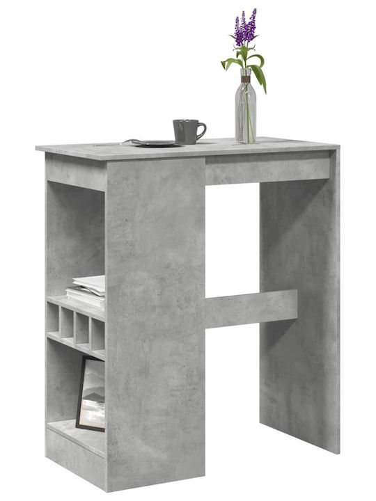 Vidaxl Bar Table Shelves Gray Concrete 90x47.5x103.5cm Engineered Wood 1 Piece Gray