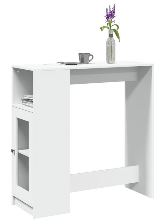 Vidaxl Bar Table with Shelves White 101x40x103.5cm Engineered Wood 1 Piece White