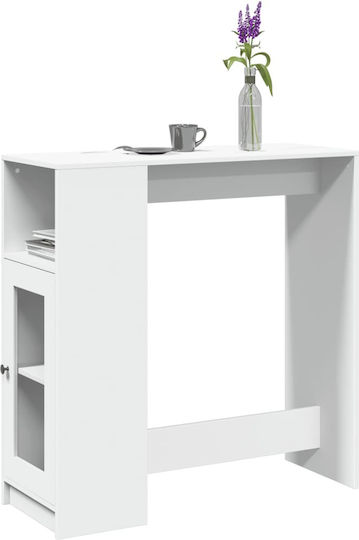Vidaxl Bar Table with Shelves White 101x40x103.5cm Engineered Wood 1 Piece White