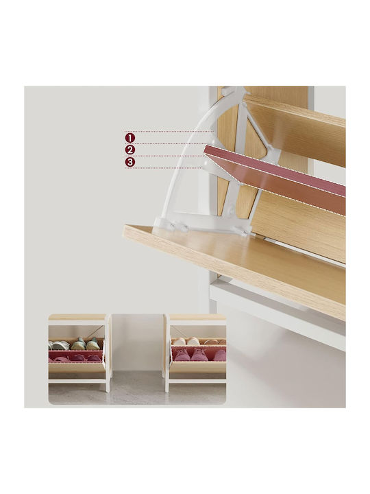 Έπιπλο Εισόδου Παπουτσοθήκη 8 Θέσεων 85x30x180 Vasagle Hsr405w09 Μοριοσανίδα Μεταλλικό