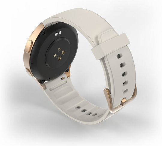 HAMA 8900 Aluminium 45mm Waterproof Smartwatch with Heart Rate Monitor (Gray-Gold)