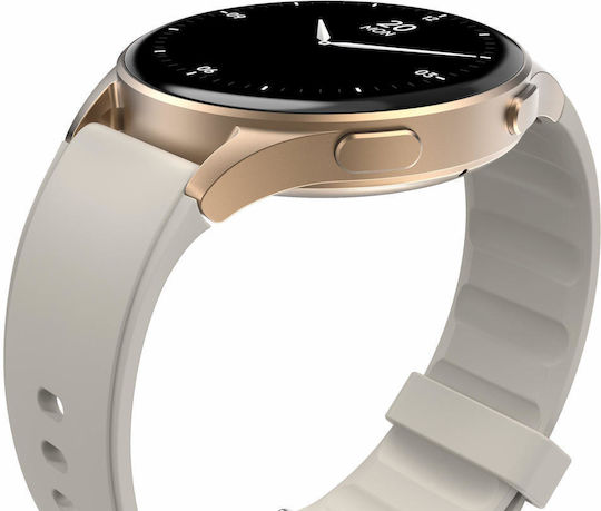 HAMA 8900 Aluminium 45mm Waterproof Smartwatch with Heart Rate Monitor (Gray-Gold)
