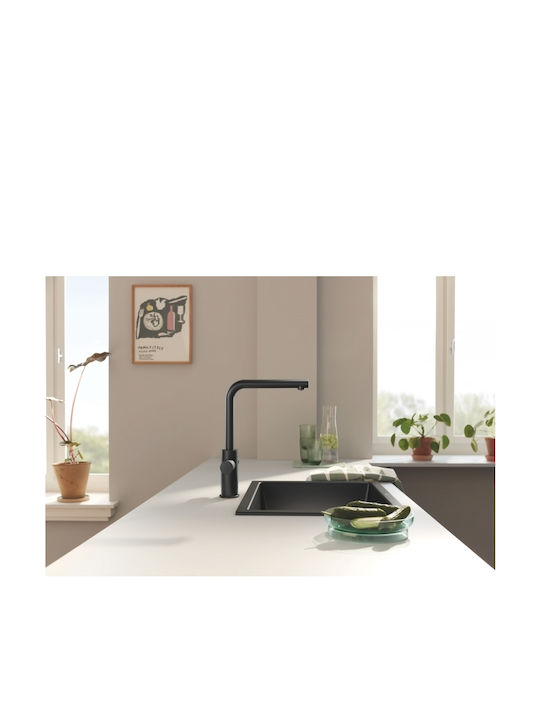 Grohe Pure Minta Ψηλή Μπαταρία Κουζίνας Πάγκου Μαύρη