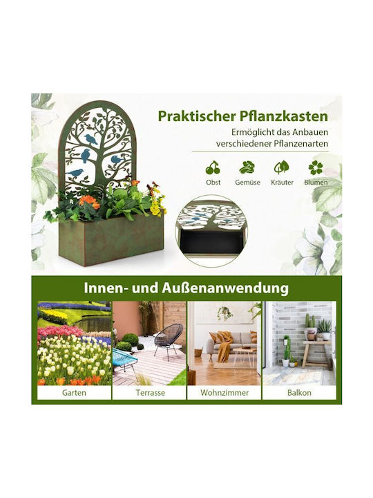 Costway Planter Box Metal De bronz 40x17x60cm.