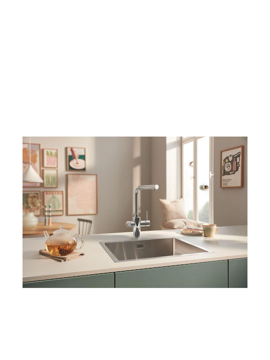 Grohe Pure Minta Tall Kitchen Faucet Counter Silver