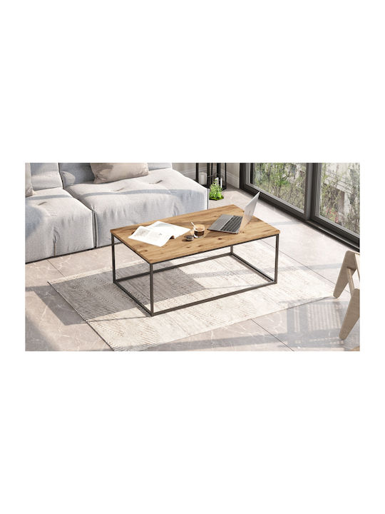 Rectangular Central Coffee Table Renfrew Made of Solid Pine Wood/Anthracite W100xD60xH40cm
