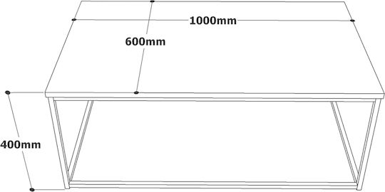 Masa Centrală Rectangulară Renfrew din Lemn Masiv de Pin/Antracit Lățime 60xLungime 100xÎnălțime 40 cm