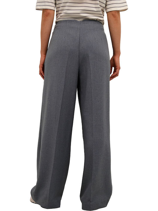 Kaffe Women's High-waisted Fabric Trousers Grey