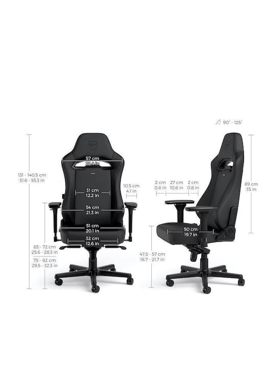 Noblechairs Hero ST Artificial Leather Gaming Chair with Adjustable Arms Black