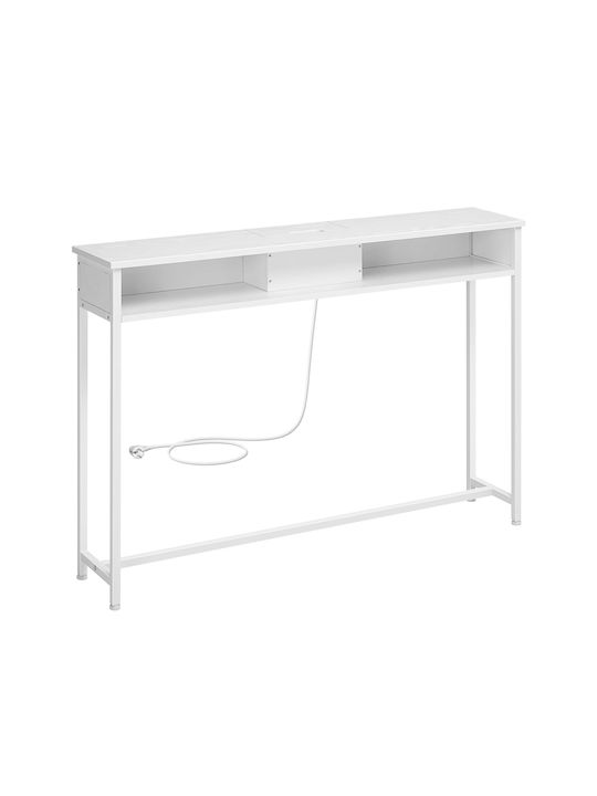 Console Table Wood & Metal White L120xW25xH81cm