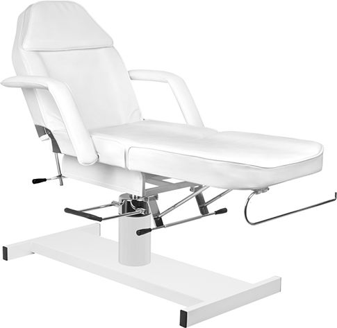 Elegant Furniture Стол За Красота Бял С Регулируема Височина И Хидравличен Механизъм За Повдигане
