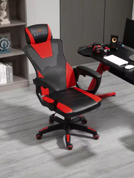 Raptor Ace Υφασμάτινη Καρέκλα Gaming Κόκκινη