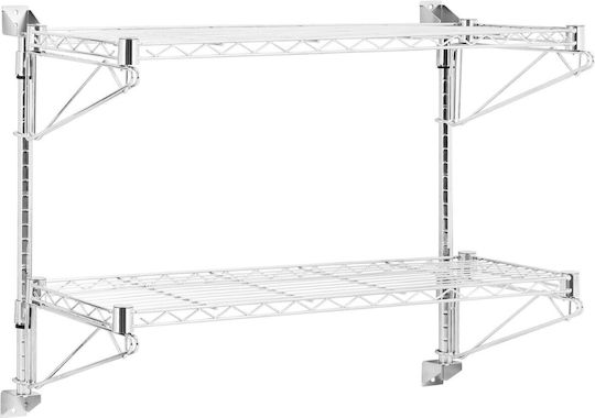Raft cu Perete Dublu din Sârmă, Suportă Până la 60 Kg, 90 X 35 X 60 Cm
