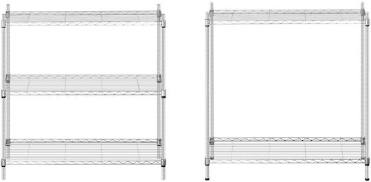 Gray Wire Mesh Storage Rack 180x90x35cm Up To 150kg