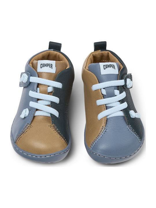 TWINS Anatomical Leather Kids Boots with Laces Blue