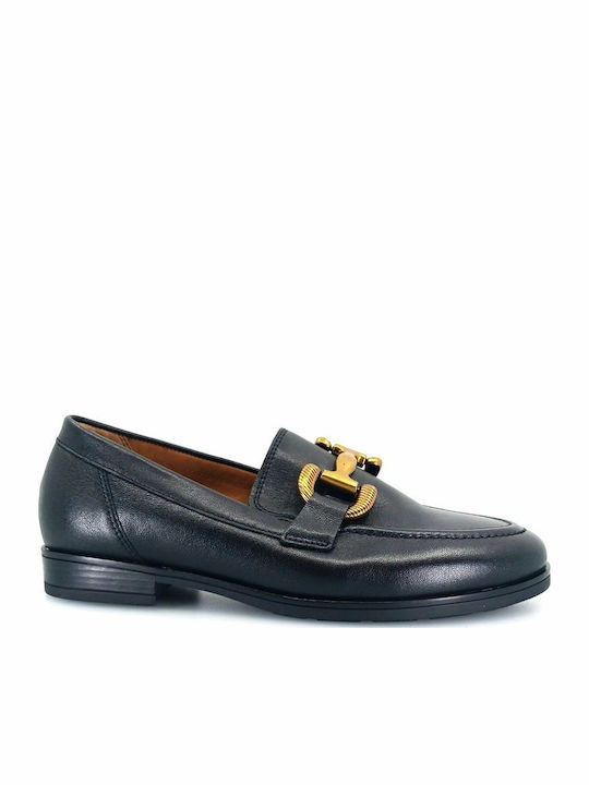 Δερμάτινα Γυναικεία Loafers σε Μαύρο Χρώμα