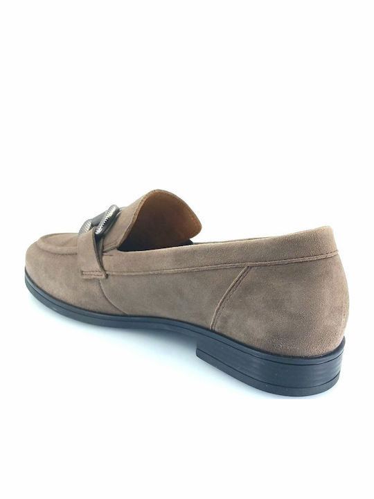 Δερμάτινα Γυναικεία Loafers σε Καφέ Χρώμα