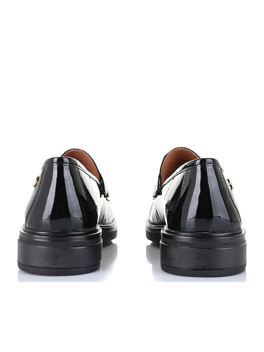 Leather Women's Moccasins in Black Color
