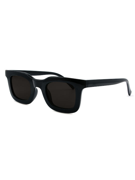 Awear Malik Women's Sunglasses with Black Plastic Frame and Black Lens