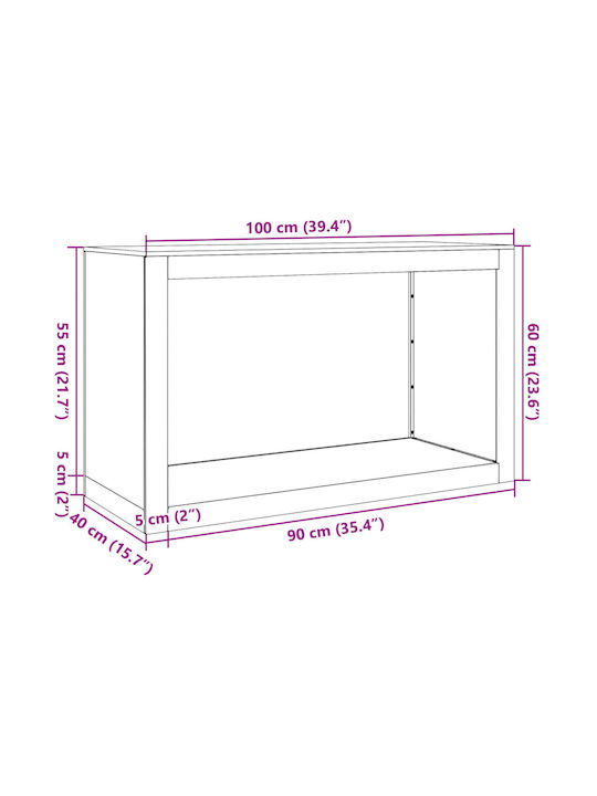 vidaXL Hölzernes Regal Holzlagerung 100x40x60cm