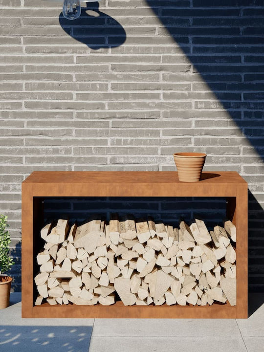 vidaXL Inox Shelf Wood Storage 100x40x60cm Brown