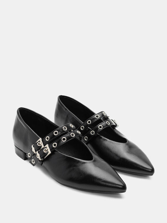 Luigi Pointy Ballerinas Black