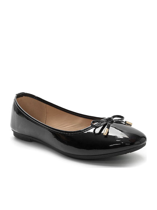 Damen Ballerinas aus Lackleder in Schwarz Farbe LT2255