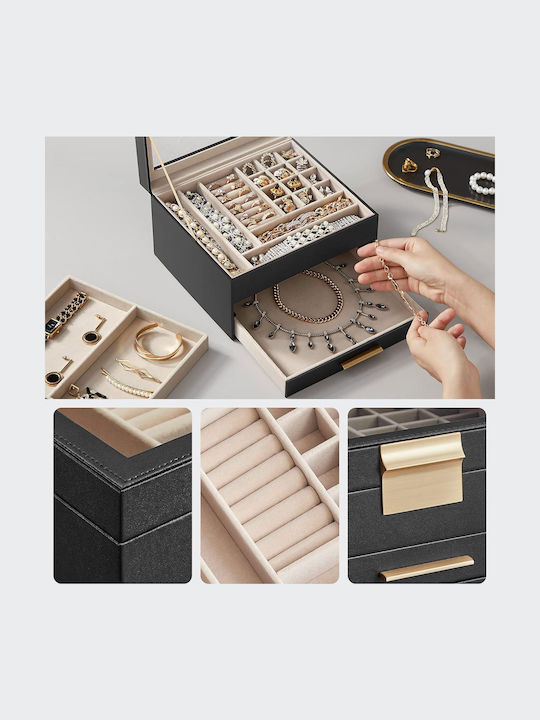 Jewellery Box with Drawers 23.1x20.3x13.5 Songmics Jbc239b03