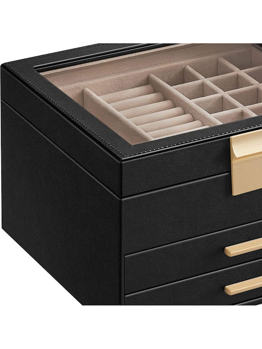 Jewellery Box with Drawers 23.1x20.3x13.5 Songmics Jbc239b03