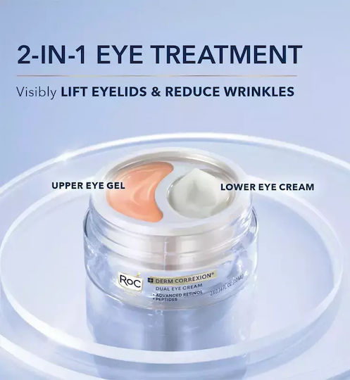Roc Derm Correxion Dual Eye 2-in-1 Anti-Wrinkle Cream Eye Area 2x10 Ml