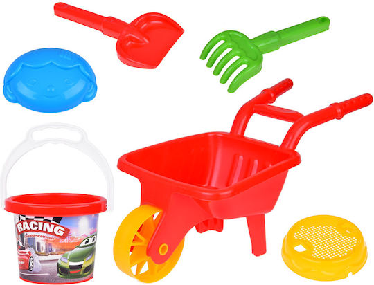 Jokomisiada Set Jucării Plajă cu Accesorii din Plastic Roșu 62cm