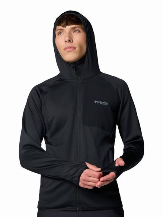 Men's Fleece Cardigan with Hood Black