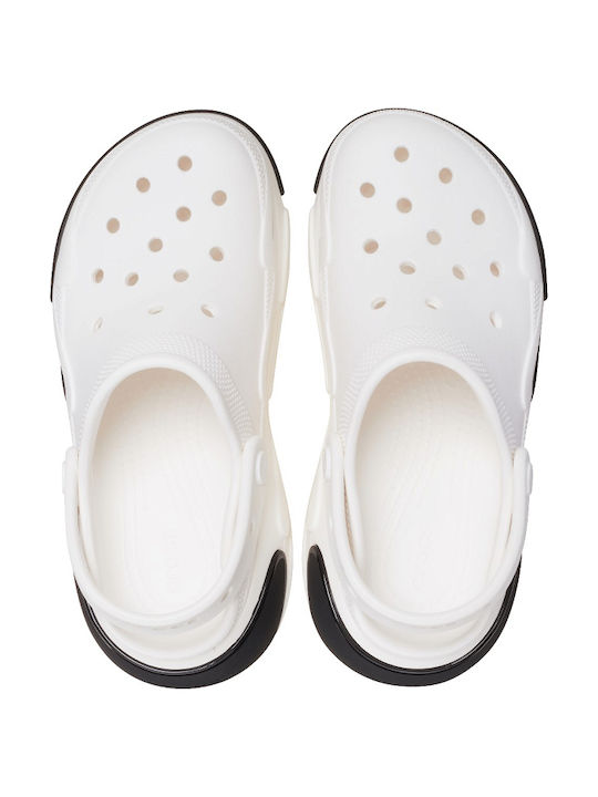 Crocs Bubble Crush Σαμπό Λευκά