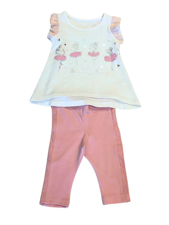 Joom Kinder Set mit Leggings Sommer 2Stück Rosa