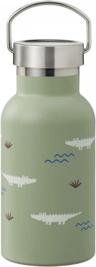 Fresk Crocodile Stainless Steel Kids Water Bottle Thermos with Straw Coffee 350ml