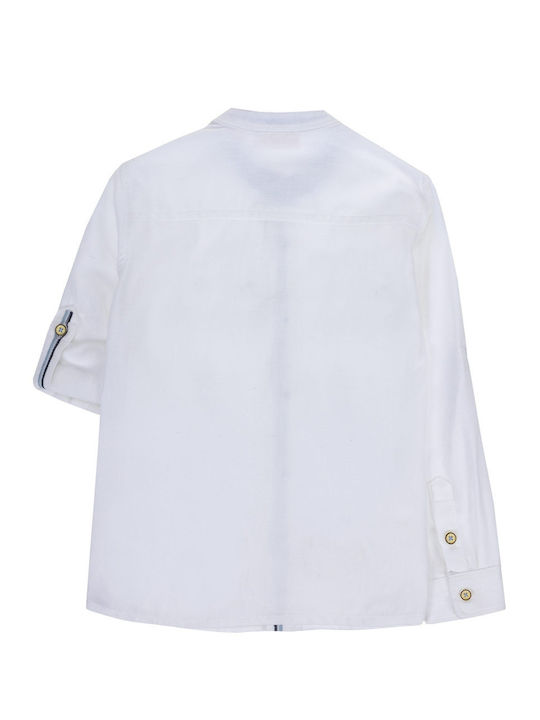 Ubs2 Kids One Color Linen Shirt White