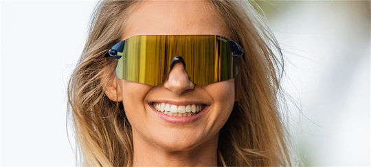Tifosi Cycling Glasses with Navy Blue Frame & Transparent Lenses