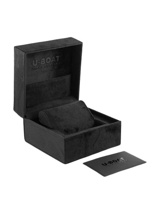 U-Boat Darkmoon Ss Ανδρικό Ρολόι Μπαταρίας με Μαύρο Καουτσούκ Λουράκι