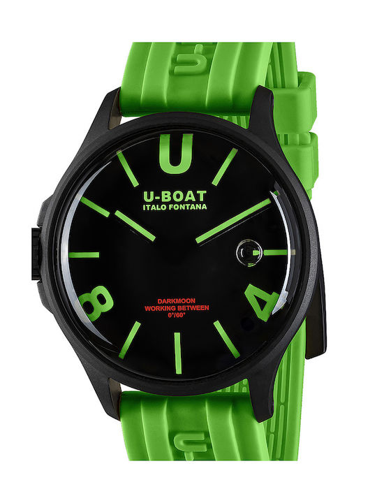 U-Boat Darkmoon Watch Battery with Green Rubber Strap 9534