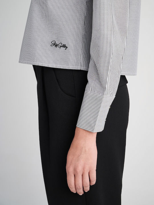 Luisa Women's Striped Long Sleeve Shirt Gray